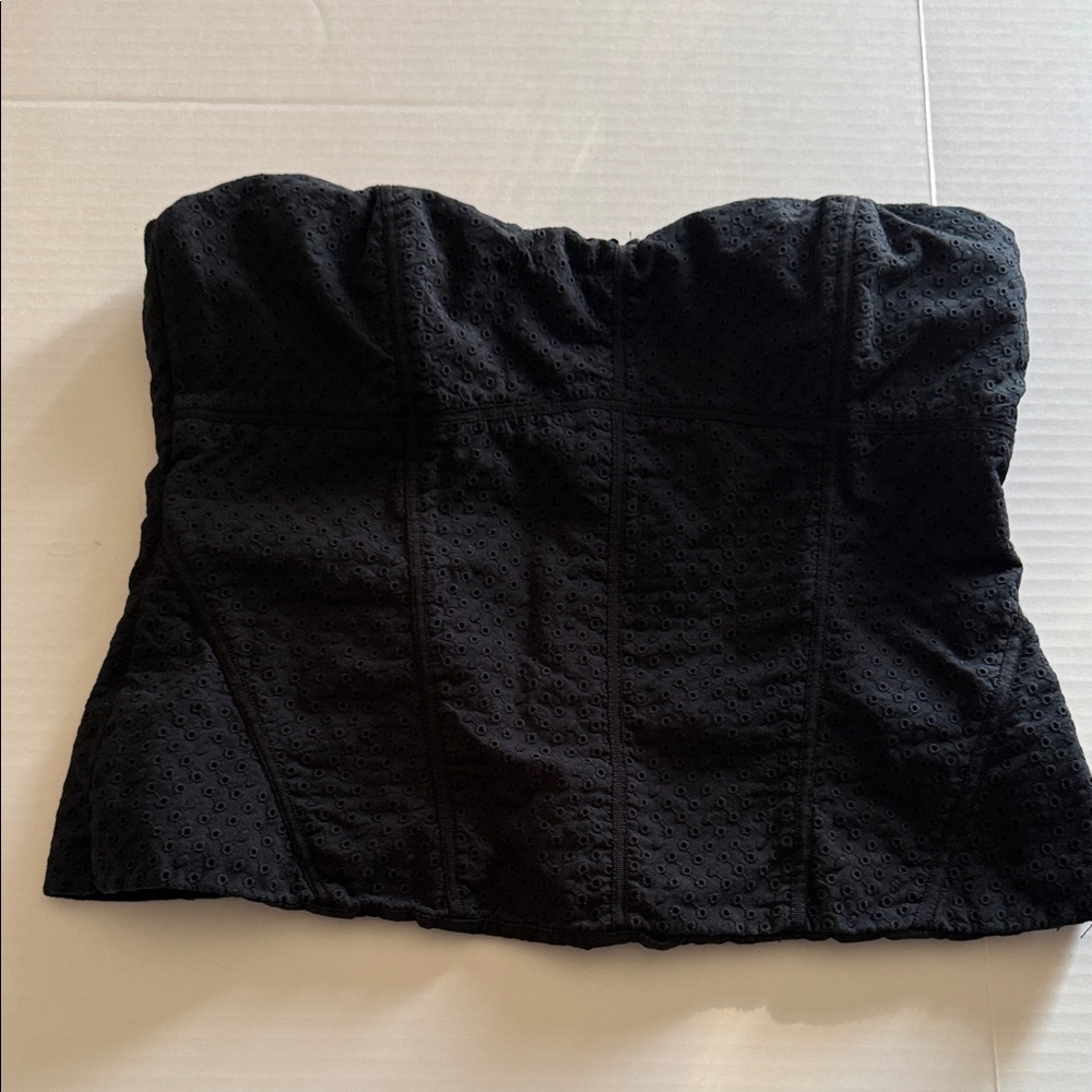 Vintage White House Black Market ,  Black Strapless Top 14